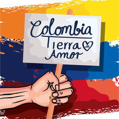 Canvas Print - colombian with banner