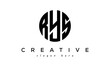  Letters RYS creative circle logo design vector