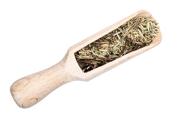 Wall Mural - dried rosemary leaves in wood scoop cutout