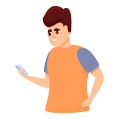 Poster - Boy messaging network icon. Cartoon of Boy messaging network vector icon for web design isolated on white background