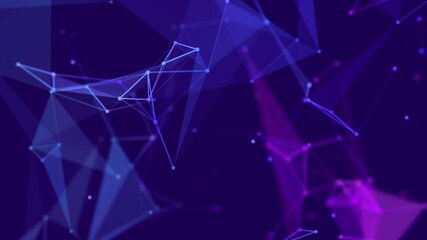 Poster - abstract colored polygonal space with dots and lines motion. data technology and scientific illustra