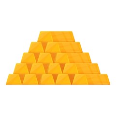 Poster - Golden bar pyramid icon. Cartoon of Golden bar pyramid vector icon for web design isolated on white background