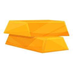 Poster - Golden bar earnings icon. Cartoon of Golden bar earnings vector icon for web design isolated on white background