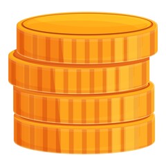 Poster - Golden coins icon. Cartoon of Golden coins vector icon for web design isolated on white background
