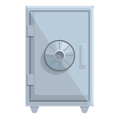 Poster - Metal money safe icon. Cartoon of Metal money safe vector icon for web design isolated on white background