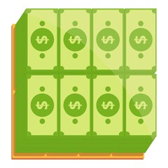 Poster - Bank cash top view icon. Cartoon of Bank cash top view vector icon for web design isolated on white background