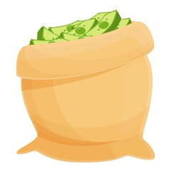 Poster - Dollar cash sack icon. Cartoon of Dollar cash sack vector icon for web design isolated on white background