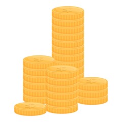 Poster - Bank cash coins icon. Cartoon of Bank cash coins vector icon for web design isolated on white background