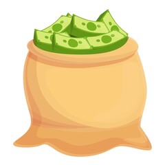 Poster - Dollar cash bag icon. Cartoon of Dollar cash bag vector icon for web design isolated on white background