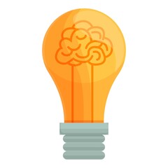 Poster - Smart lightbulb brainstorming icon. Cartoon of Smart lightbulb brainstorming vector icon for web design isolated on white background