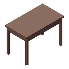 Poster - Kitchen wood table icon. Isometric of Kitchen wood table vector icon for web design isolated on white background