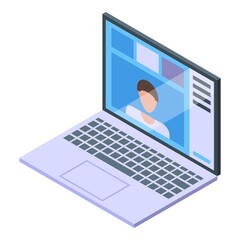 Poster - Campus laptop call icon. Isometric of Campus laptop call vector icon for web design isolated on white background