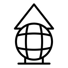 Poster - human resources global search icon. outline human resources global search vector icon for web design
