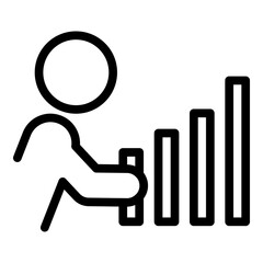 Poster - Human resources graph icon. Outline Human resources graph vector icon for web design isolated on white background
