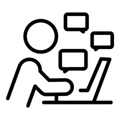 Poster - human resources online chat icon. outline human resources online chat vector icon for web design iso