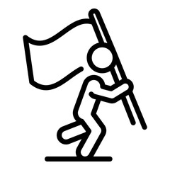 Poster - Human resources flag icon. Outline Human resources flag vector icon for web design isolated on white background