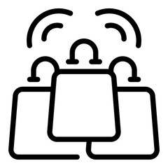 Poster - Accessible shopping icon. Outline Accessible shopping vector icon for web design isolated on white background