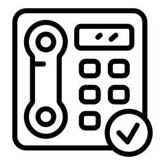 Poster - Accessible telephone icon. Outline Accessible telephone vector icon for web design isolated on white background