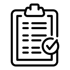 Poster - Social media marketing clipboard icon. Outline Social media marketing clipboard vector icon for web design isolated on white background
