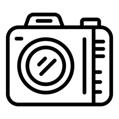 Poster - Video camera icon. Outline Video camera vector icon for web design isolated on white background