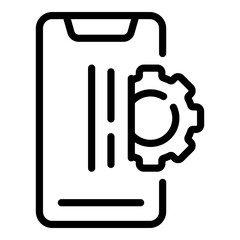 Poster - Smartphone gear marketing icon. Outline Smartphone gear marketing vector icon for web design isolated on white background