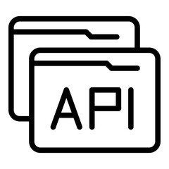 Poster - Api folder icon. Outline Api folder vector icon for web design isolated on white background
