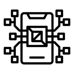 Poster - Api phone processor icon. Outline Api phone processor vector icon for web design isolated on white background