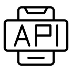 Poster - Api smartphone icon. Outline Api smartphone vector icon for web design isolated on white background