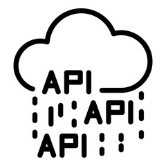 Poster - Api data cloud icon. Outline Api data cloud vector icon for web design isolated on white background