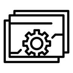 Poster - Api gear web icon. Outline Api gear web vector icon for web design isolated on white background