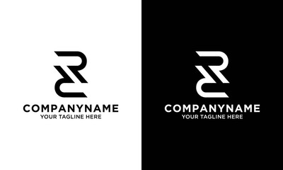 Wall Mural - Professional and Minimalist Letter  RR Logo Design, Editable in Vector Format on a black and white background.