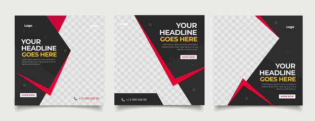 Sticker - headline banner for social media post template 