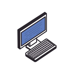 Fototapete - Isometric digital computer