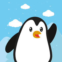 Canvas Print - Cute penguin cartoon