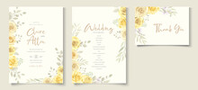 Beautiful Yellow Floral Wedding Invitation Card Design