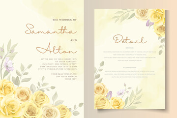 Beautiful yellow floral wedding invitation card design