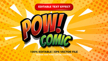 Modern Pow Comic Editable Text Style Effect Illustrator. Vector Design Template
