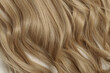 © Sixsmith - closeup texture of single piece clip in wavy honey blonde synthetic hair extensions