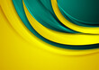 Bright yellow and green abstract glossy waves corporate background. Futuristic wavy vector design