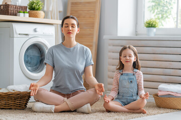 family doing laundry