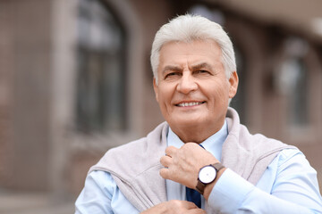 Poster - Portrait of senior businessman outdoors