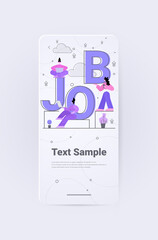Poster - businesswomen near job word working process successful teamwork concept vertical full length copy space
