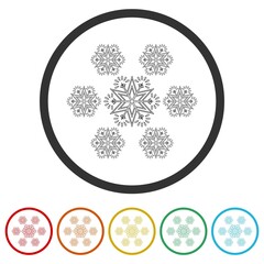 Sticker - Snowflake ring icon color set