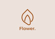 Luxury elegant flower logo linear line art monogram style. Flower symbol. Beauty, spa, salon, cosmetics or boutique logo and more business.

