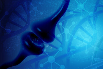 Poster - Synapse and Neuron cells sending electrical chemical signals. 3d rendering

