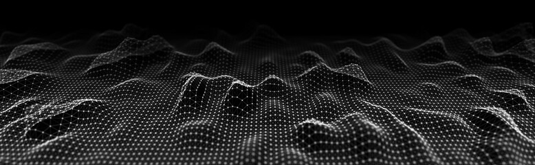 abstract background of points and lines. wave of particles. network. cyber structure. big data strea