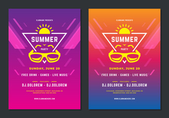 Wall Mural - Summer party design poster or flyer night club event