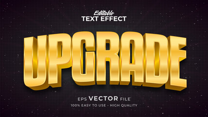 Wall Mural - Editable text style effect - Gold Upgrade text style theme