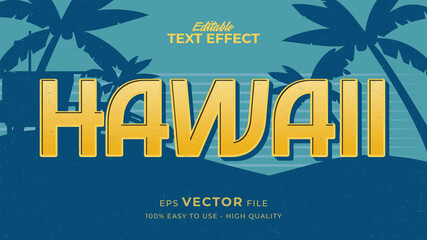 Editable text style effect - Retro Hawaii text style theme