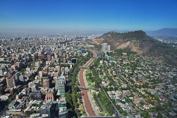 Poster - Panoramic view of Santiago from Torre Costanera, Chile